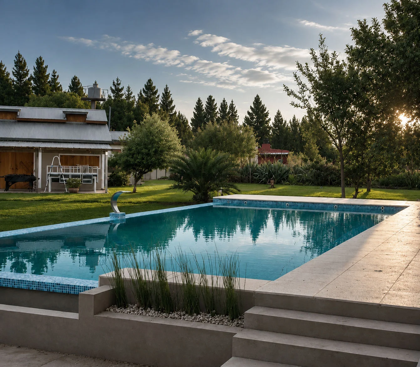 Construcción de piscina premium de hormigón